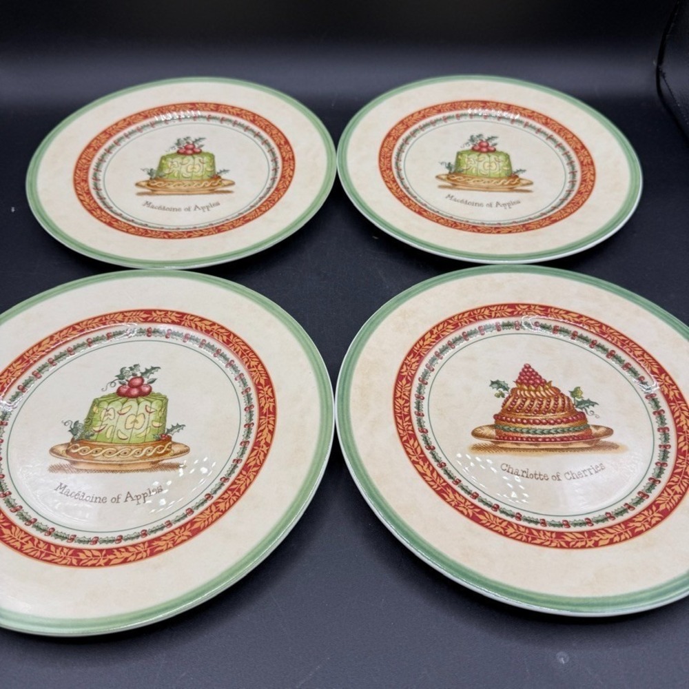 Villeroy & Boch Festive‎ Memories Cake Scenes Salad Dessert Plates set of 4 EUC - Picture 2 of 7